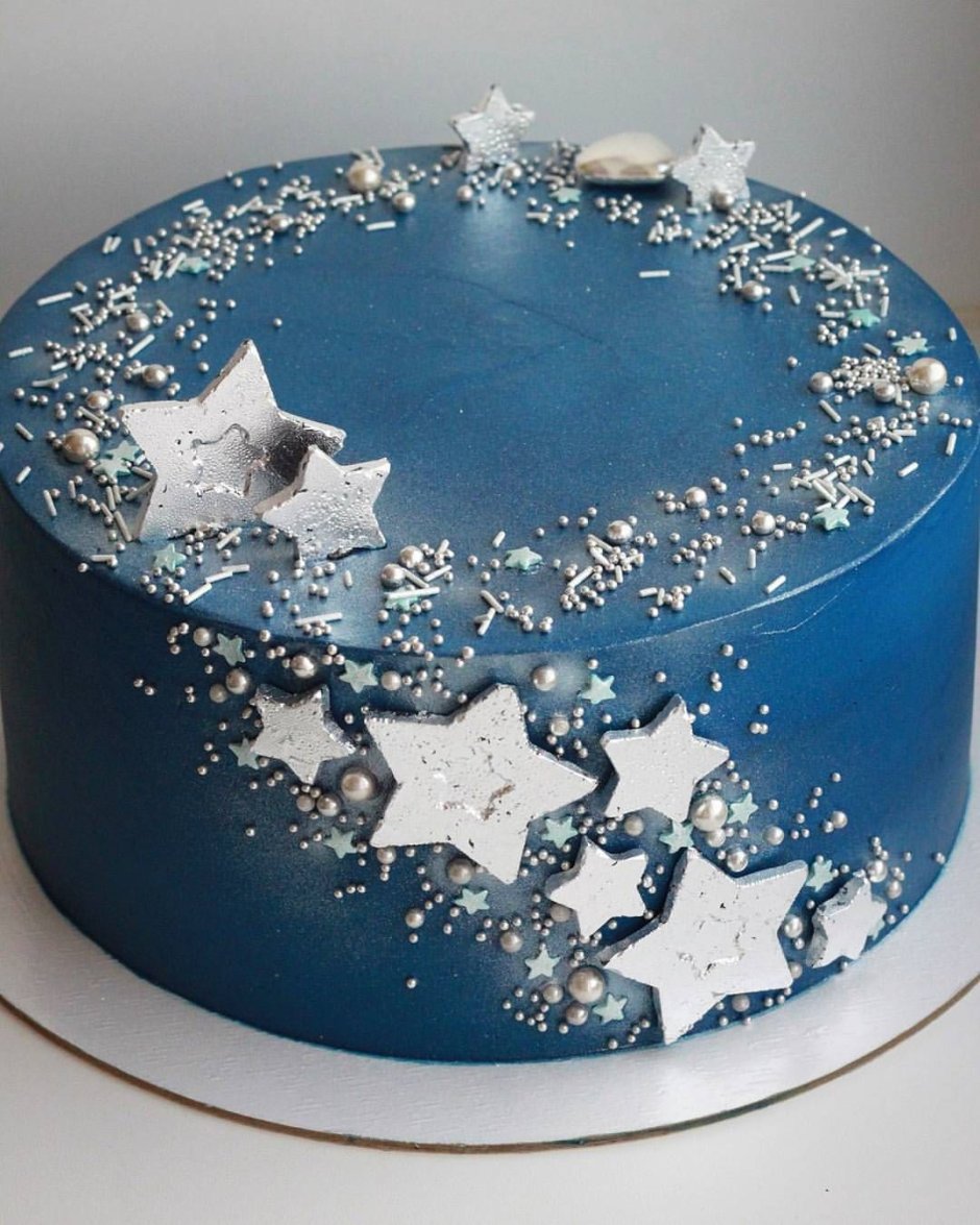 Торт на новый год синий