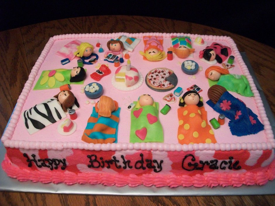 Торт для пижамной вечеринки детский