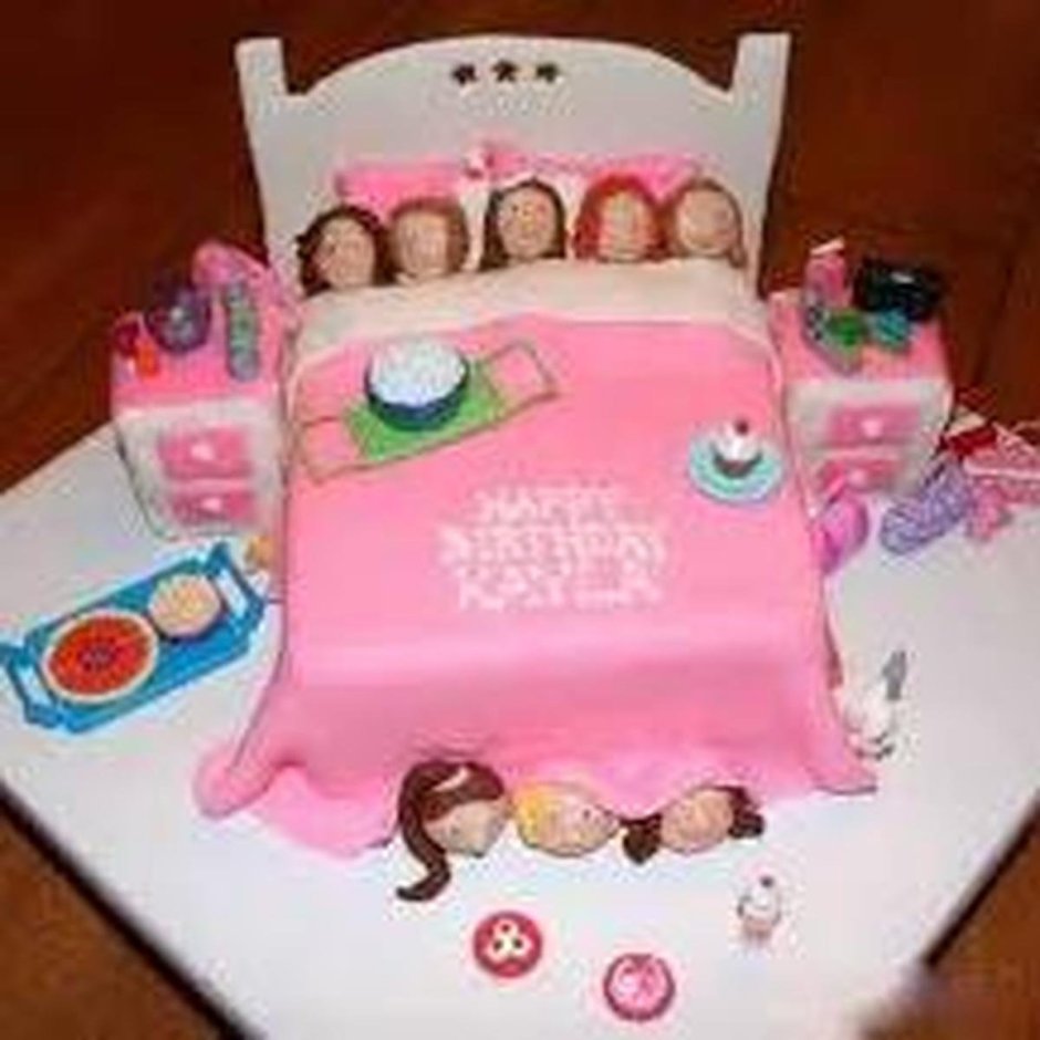 Торт на пижамную вечеринку для девочки