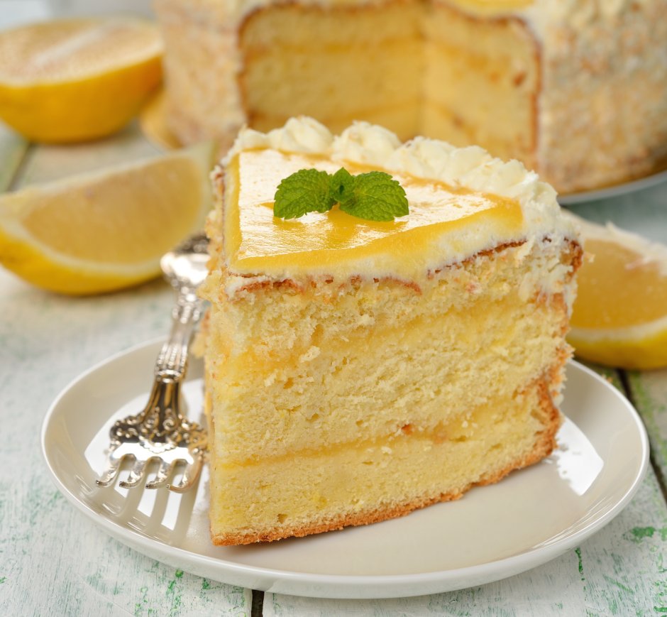 Лимонный торт пирожное