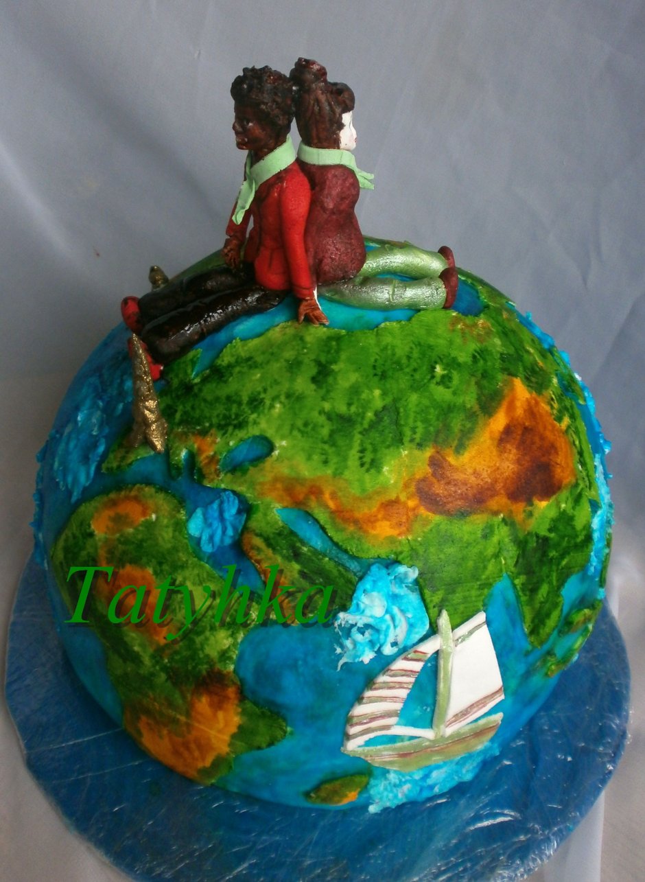 Тортик в виде земного шара