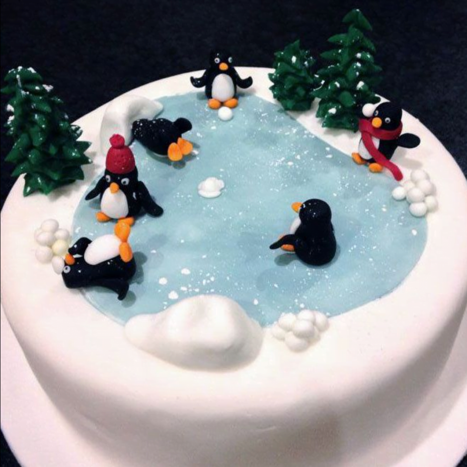 Новогодние тортики с пингвинами