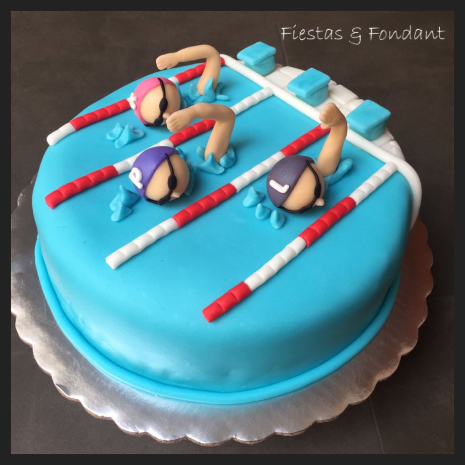 Торт для пловца на день рождения