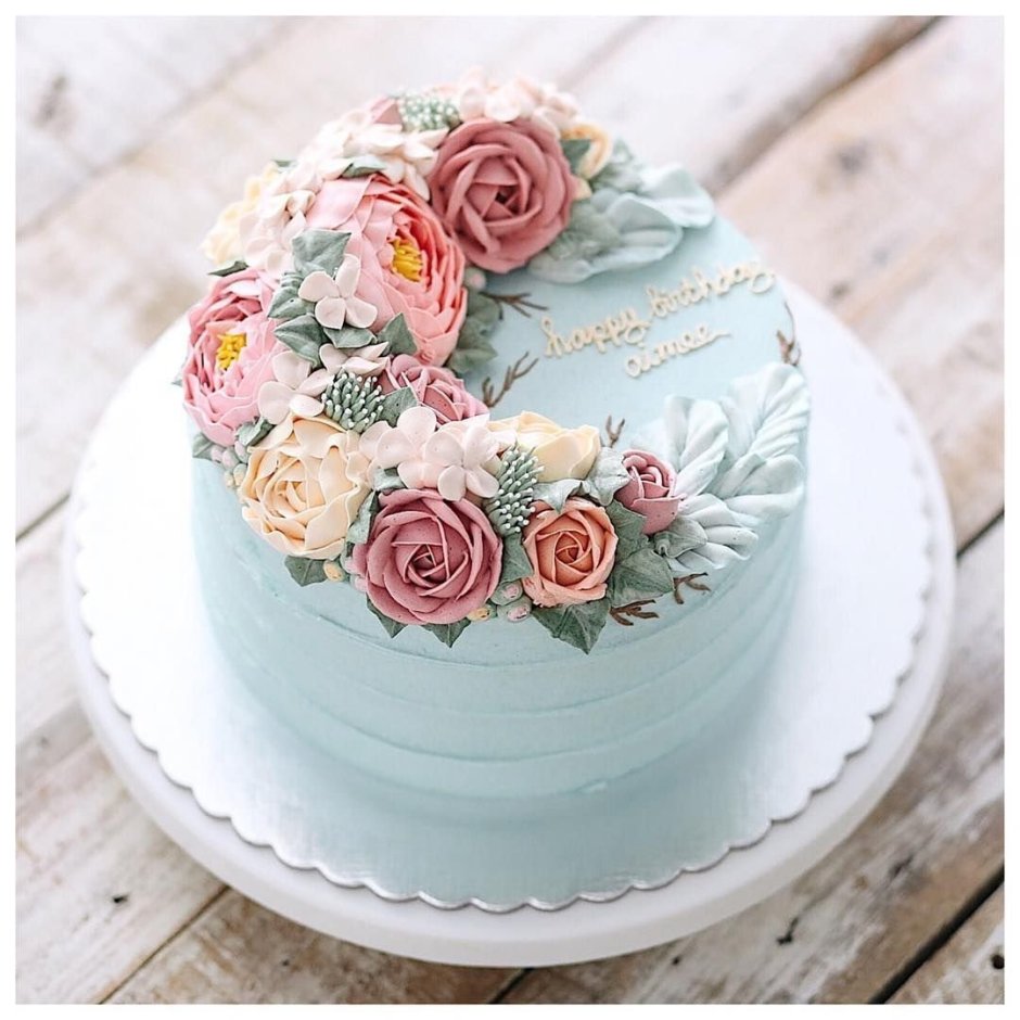 Анечка с днём рождения цветы и торт