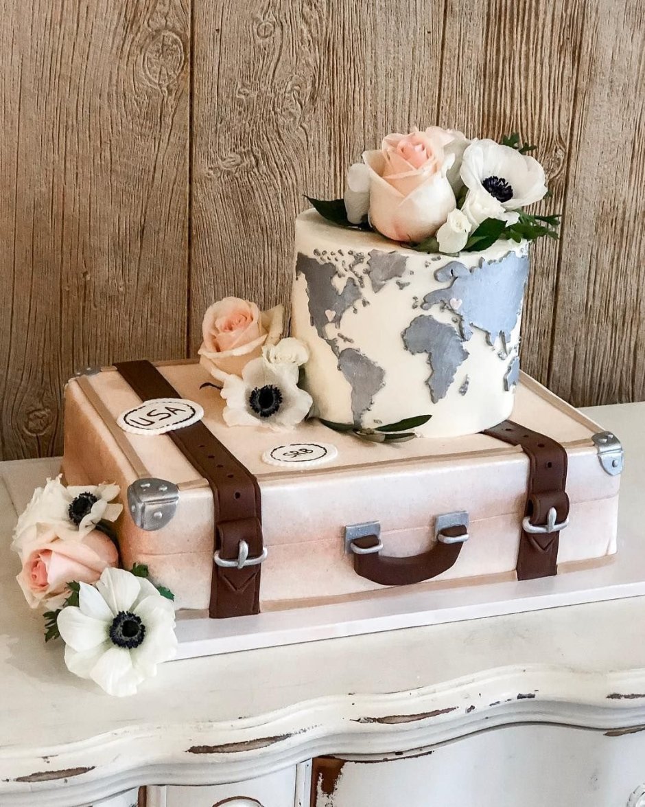 Торт в виде чемодана для путешествий