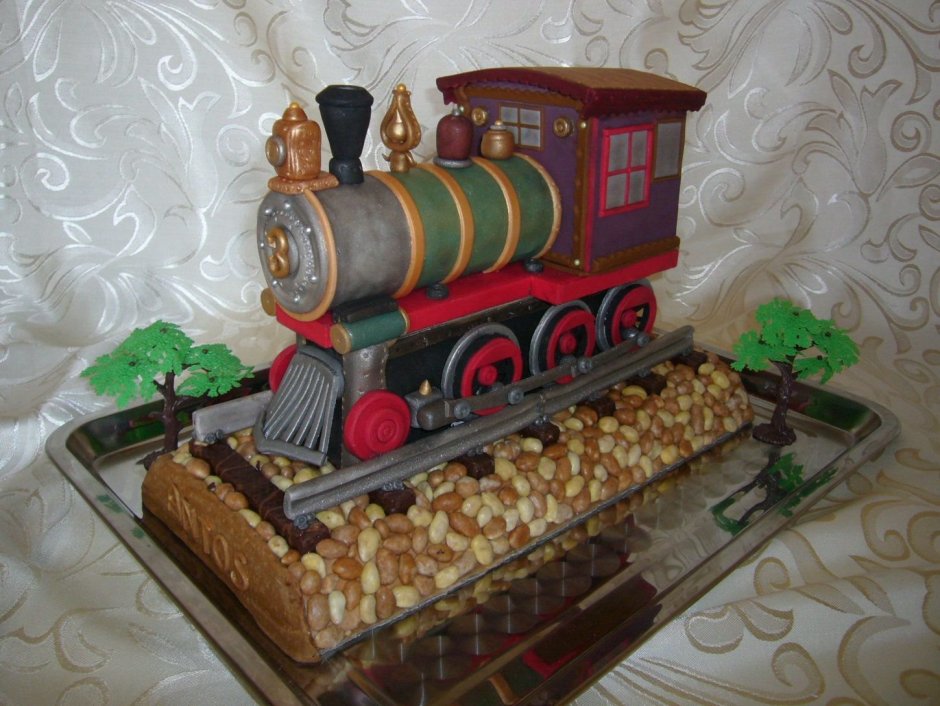 Украшения торта для железнодорожной