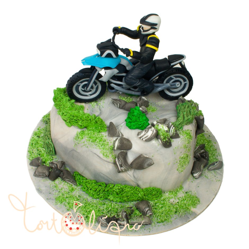 Тортик детский с мотоциклом