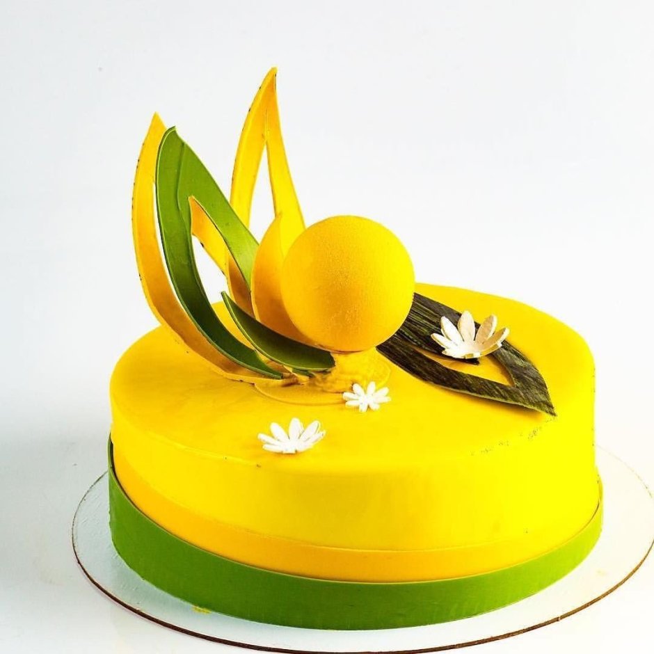 Декор торта дольками лимона