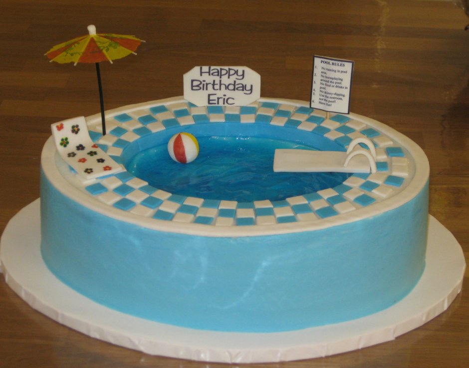 Торт с бассейном