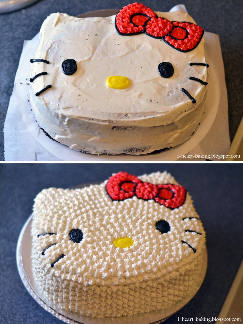 Тортик в виде кошки украшенный