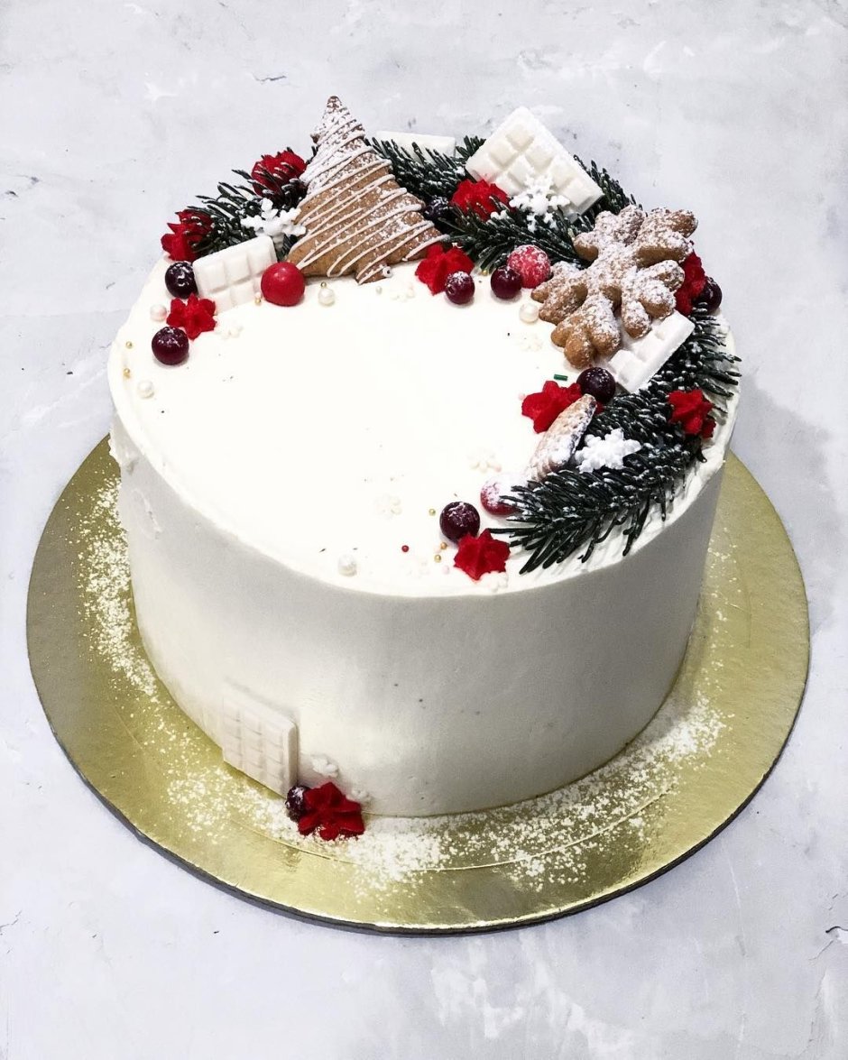 Красивый зимний тортик Инстаграм