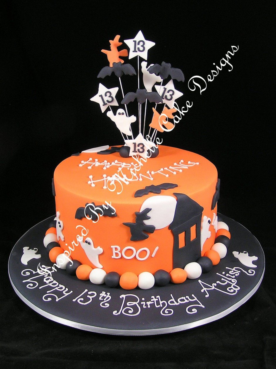 Торт в стиле Хэллоуин на день рождения для девочки