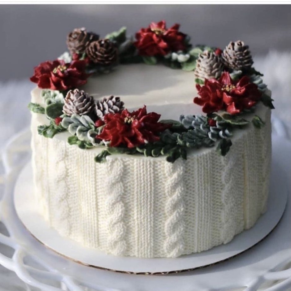 Украшение торта на рождество