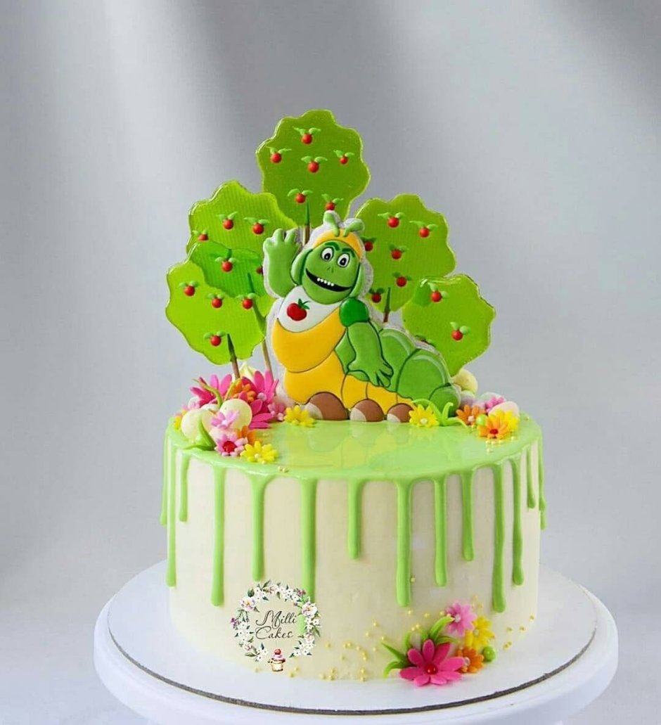 Торт зеленый детский