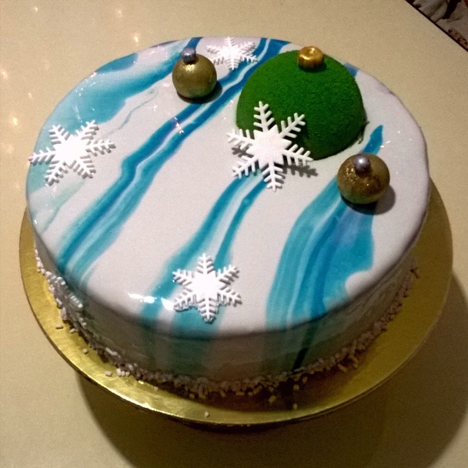 Новогодний торт зеленый