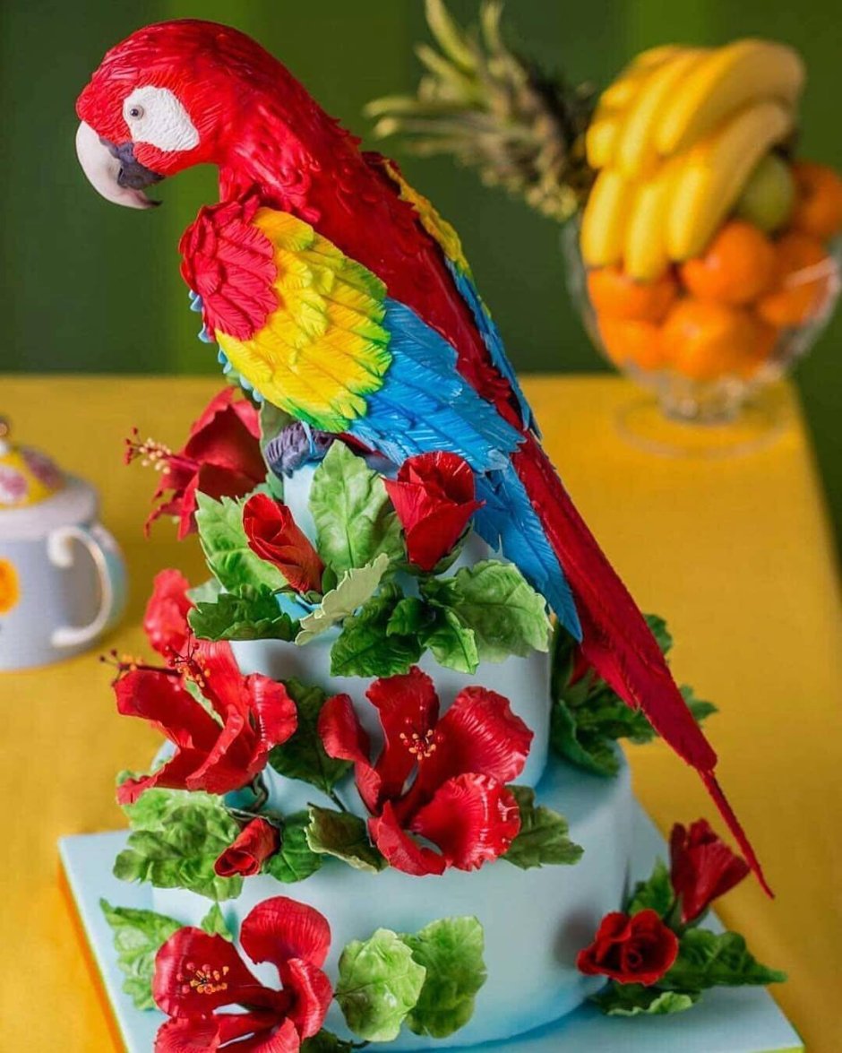 Торт в виде попугая