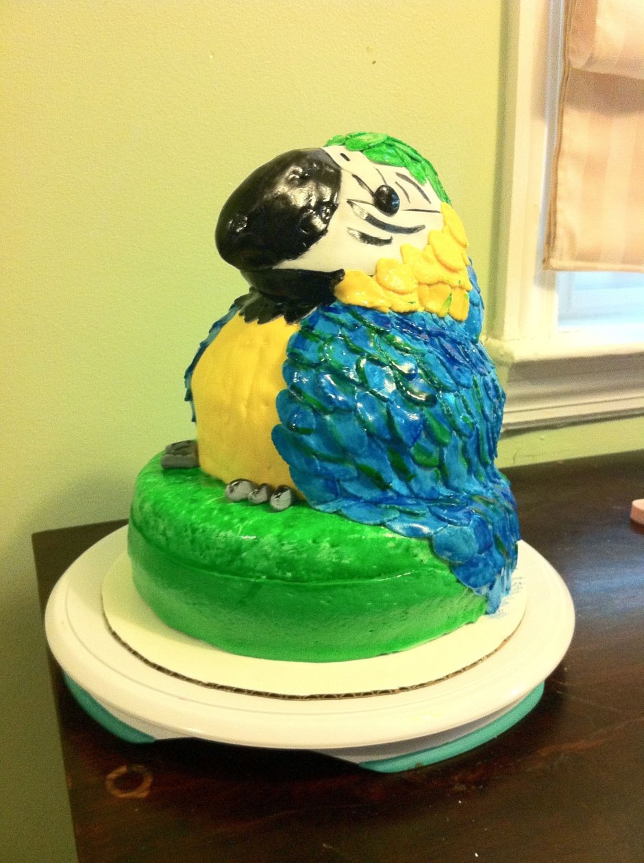 Торт в виде попугая