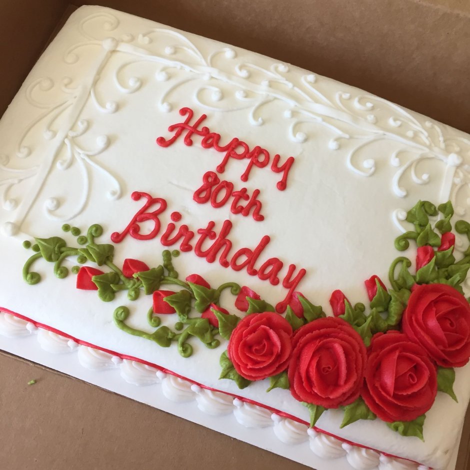 Торт прямоугольный с цветами для мамы