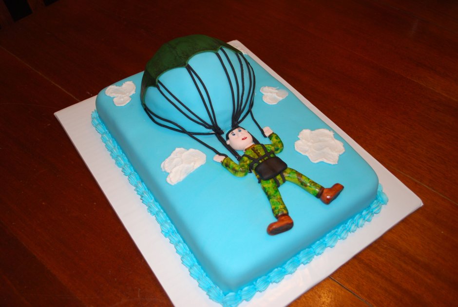 Торт с десантником и парашютом