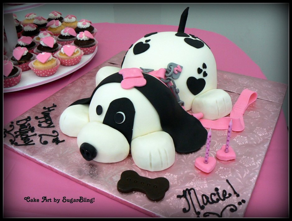 Торт для девочки 2 года на день рождения с собачками