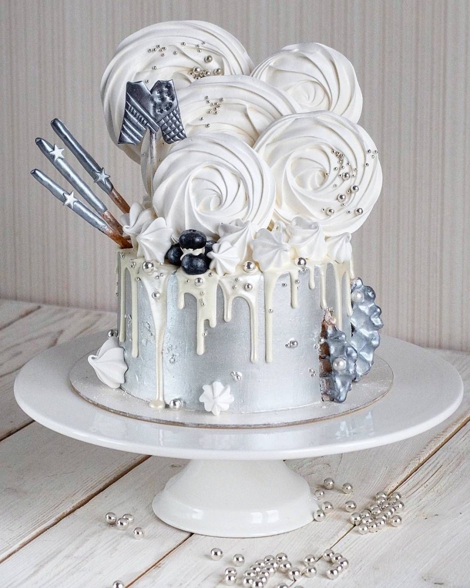 Декор торта безе на палочке