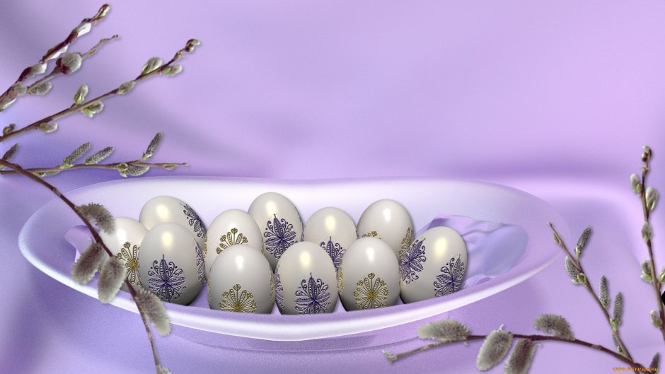 Пасхальные открытки с красивыми крашеными яйцами