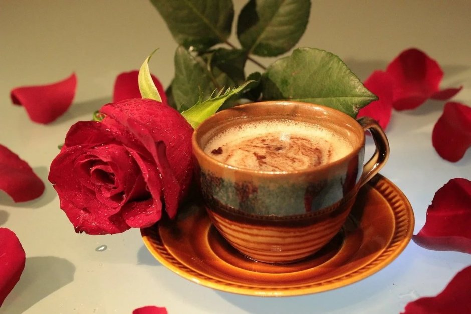 Доброе утро розы и кофе