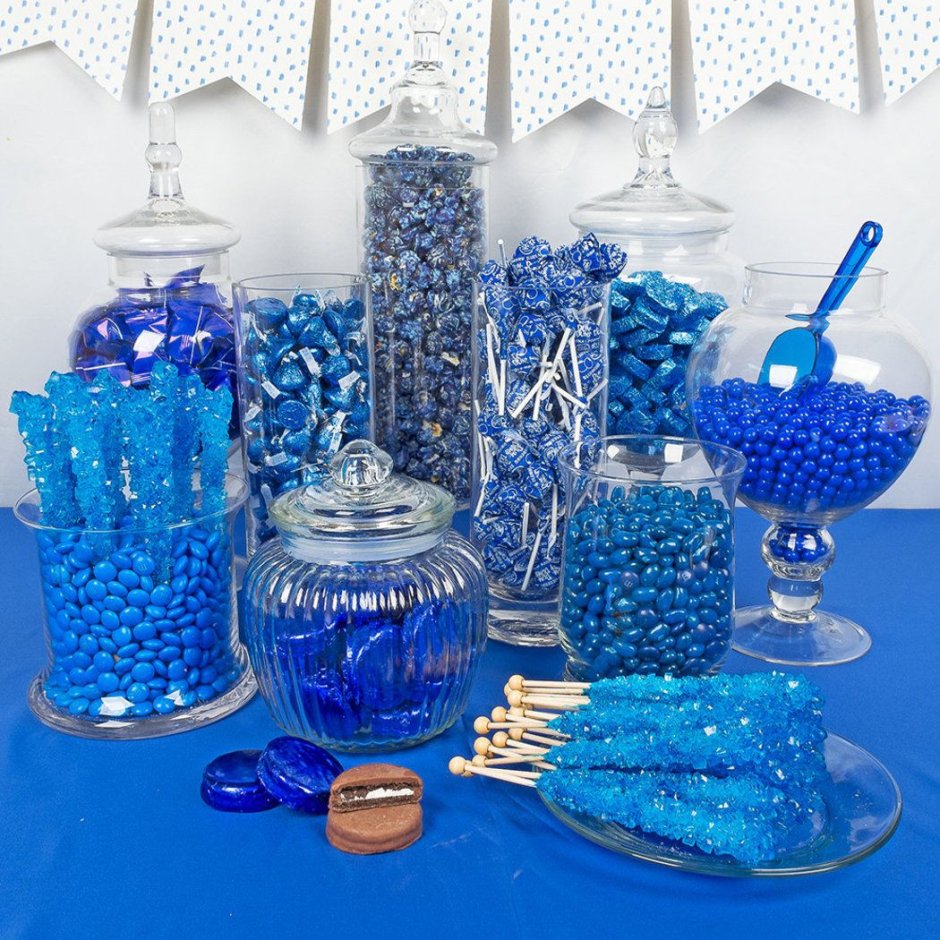 Синие продукты для цветной вечеринки