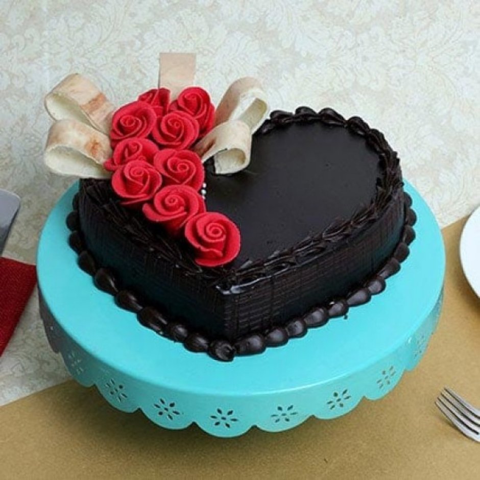 Тортики шоколадные в форме сердца