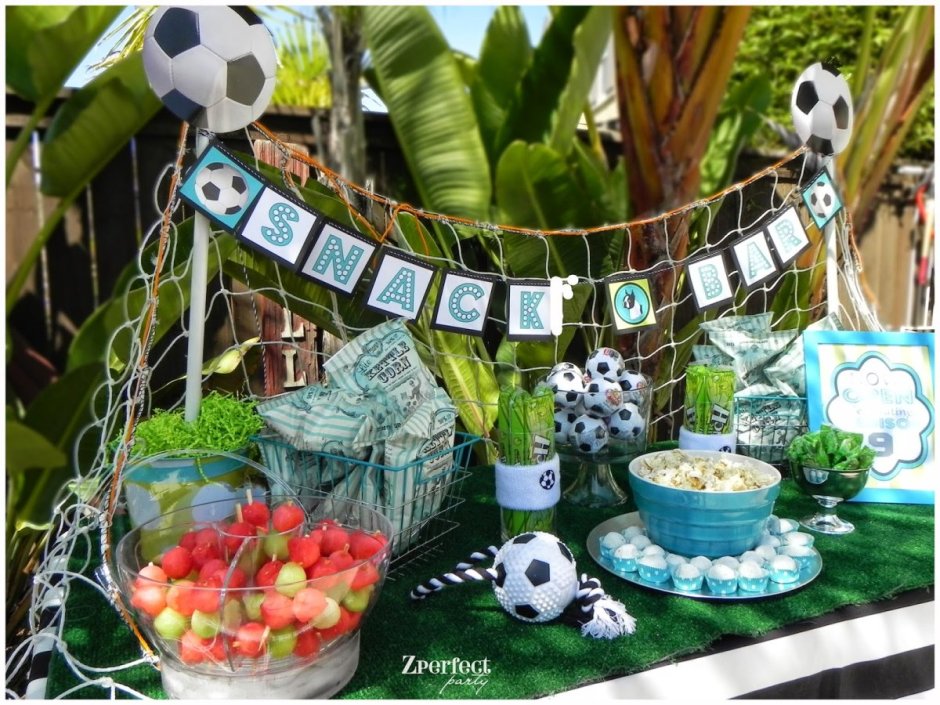 Декор детского праздничного стола в стиле футбол