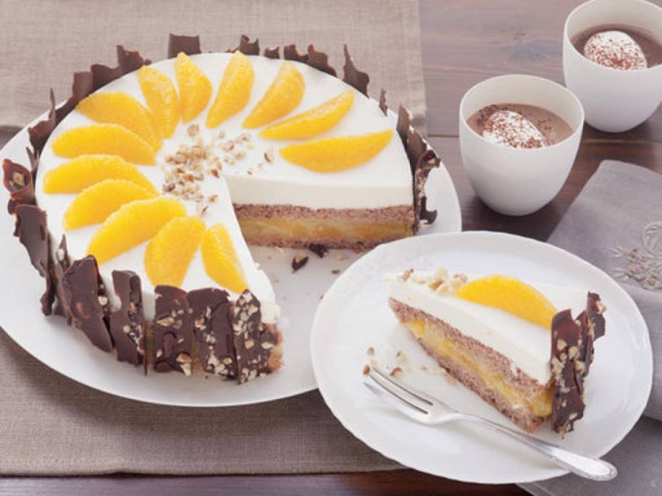 Сливочно апельсиновый торт