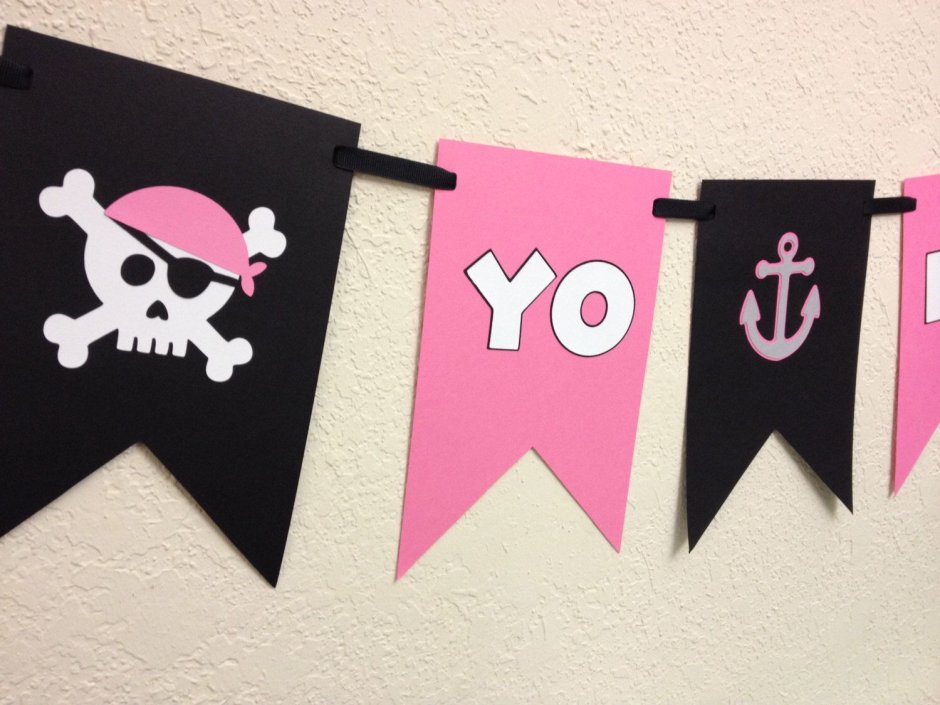 Пиратские флажки для гирлянды