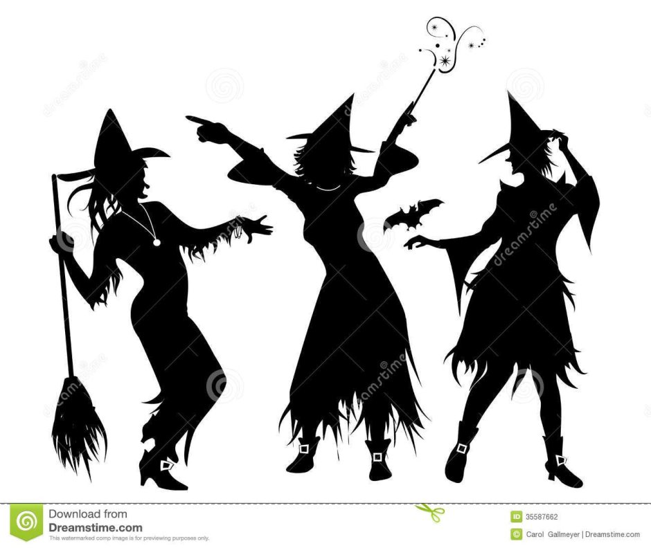 Три ведьмы силуэты