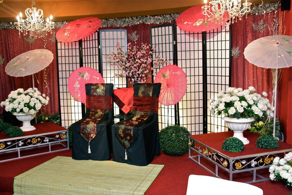 Украшение зала в японском стиле