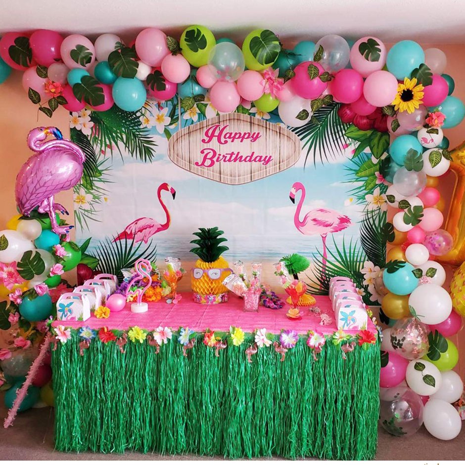 Оформление воздушными шарами гавайской вечеринки