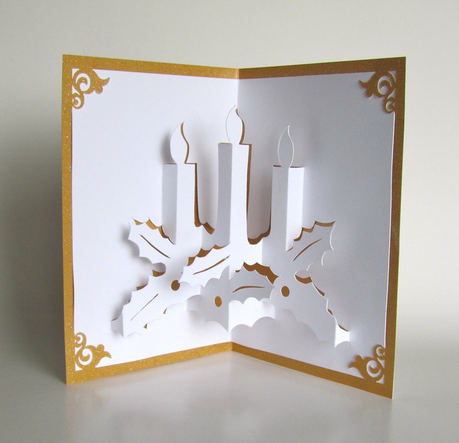 Объемная открытка Новогодняя свеча