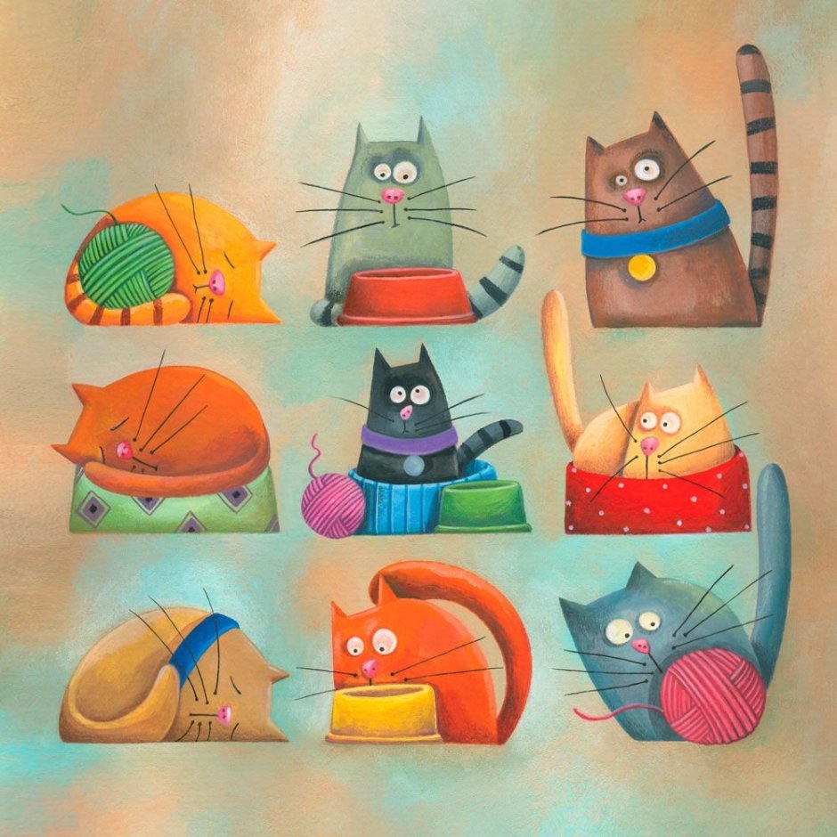 Смешные Рисованные коты
