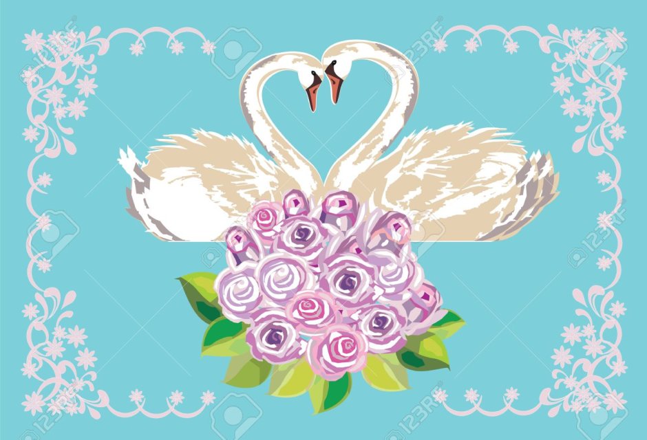 Свадебный плакат с лебедями