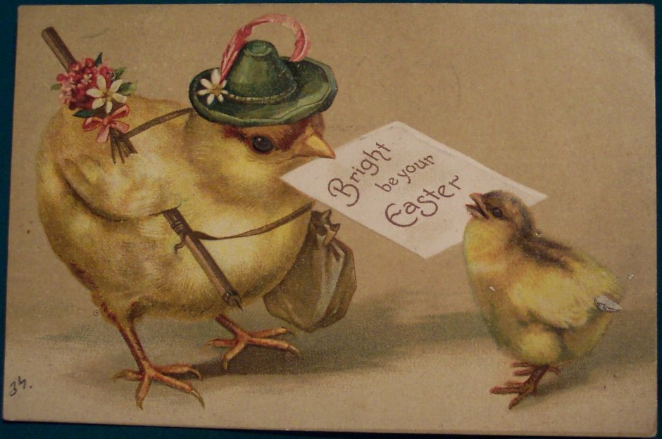 Старинные открытки с цыплятами