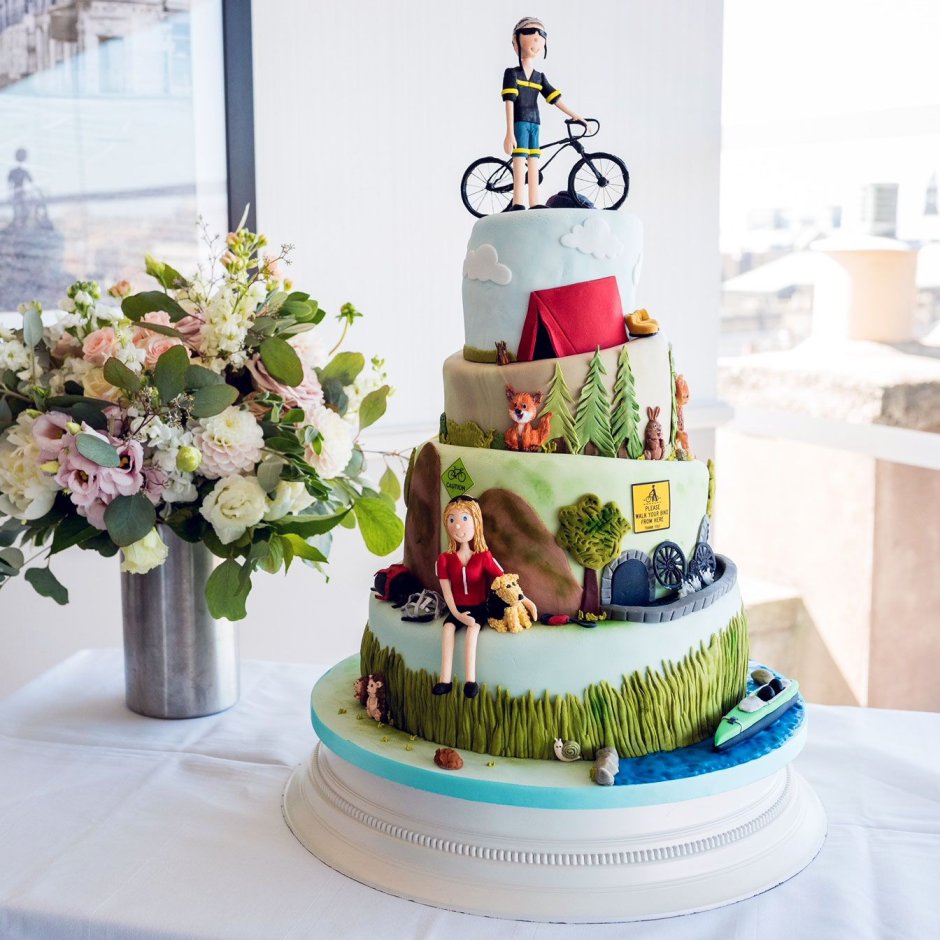 Rock Climbing Figures Wedding Cake