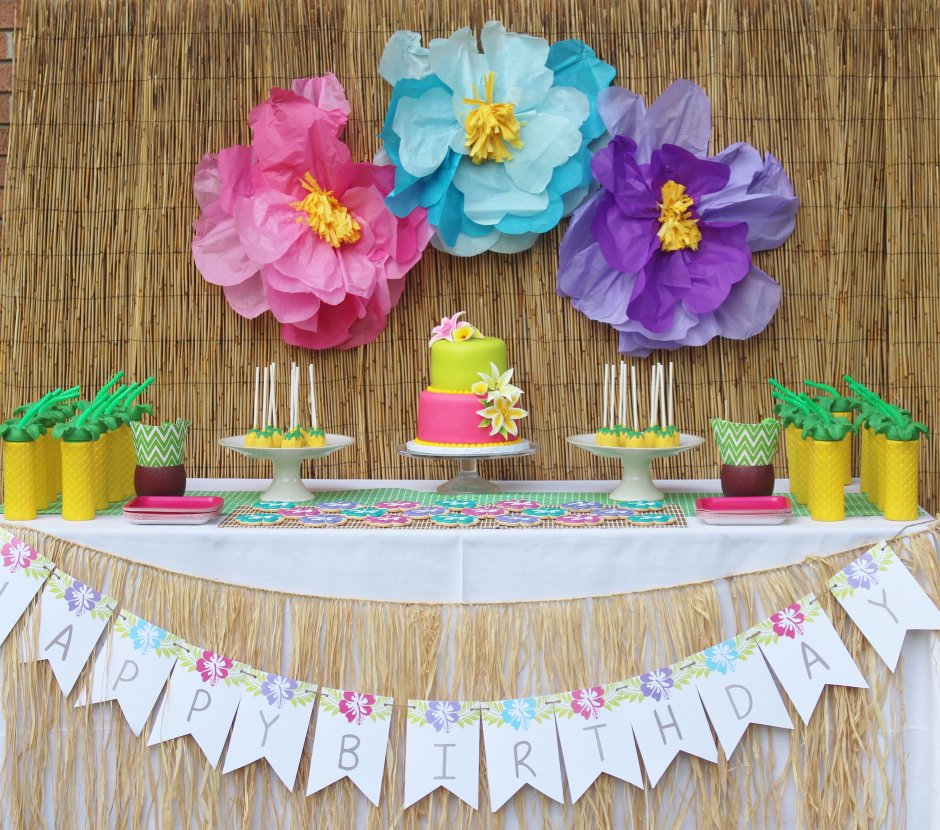 День рождения Гавайская вечеринка для детей