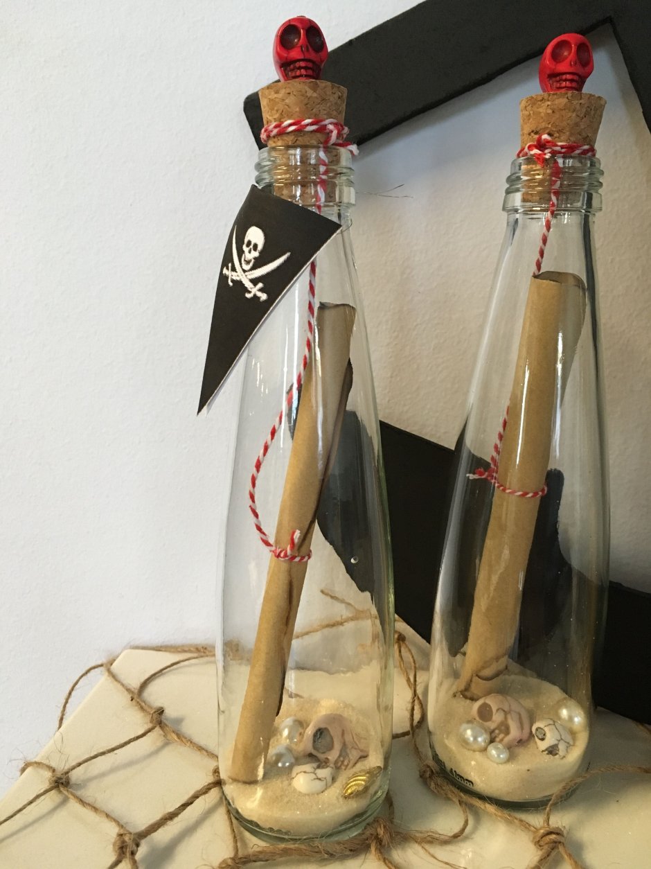 Бутылки на пиратскую вечеринку для детей