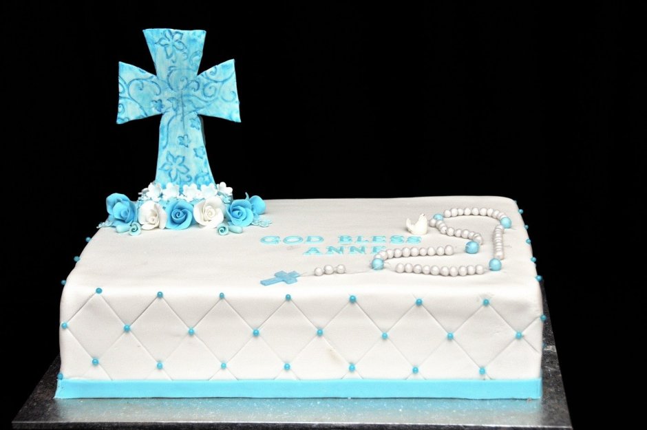 Торт на крестины для мальчика прямоугольный