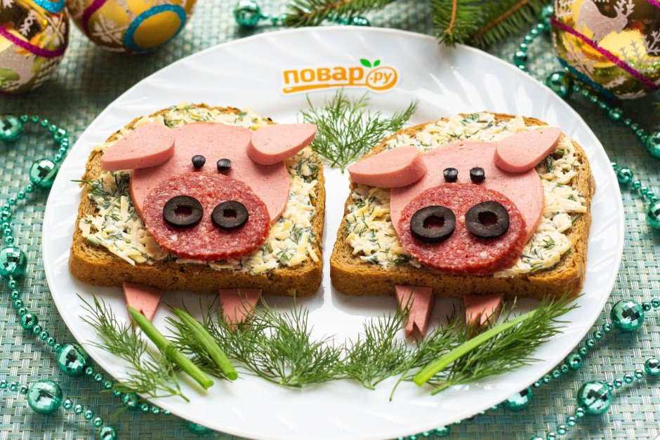 Новогодний бутерброд для детей