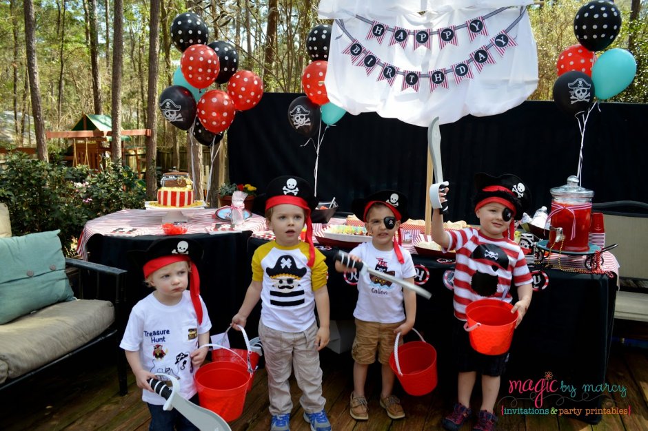 Пиратская вечеринка для детей украшение шарами
