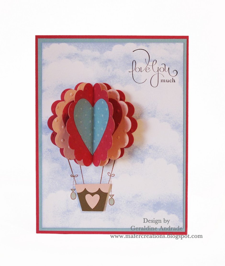 Воздушный шар из сердечек открытка