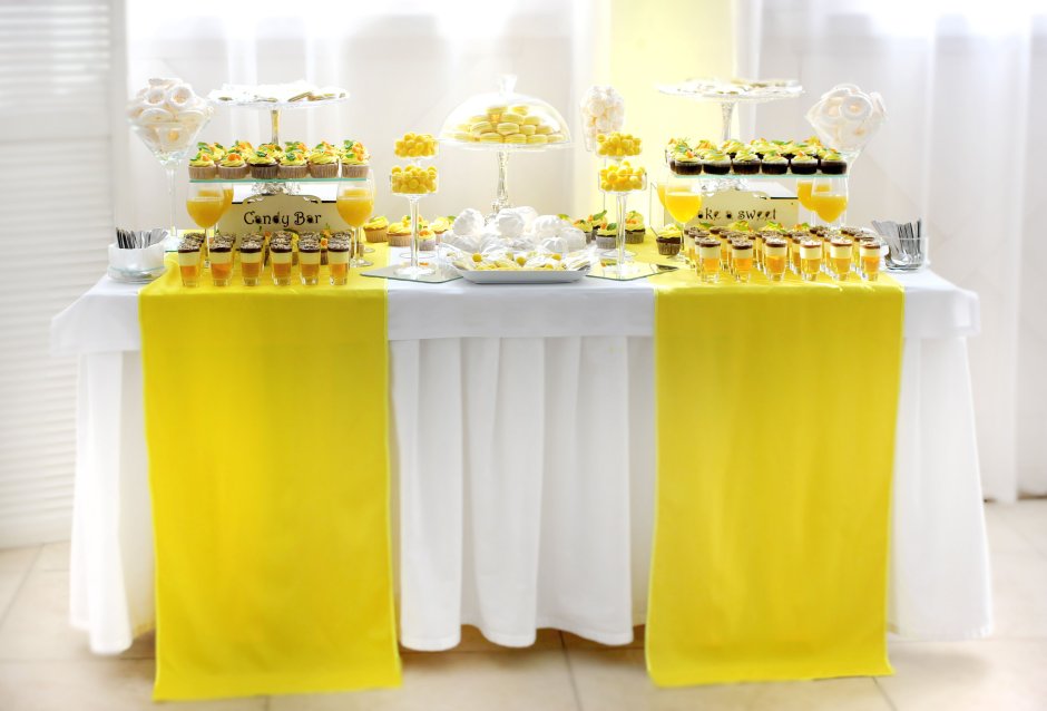 Сладкий стол в желтом цвете