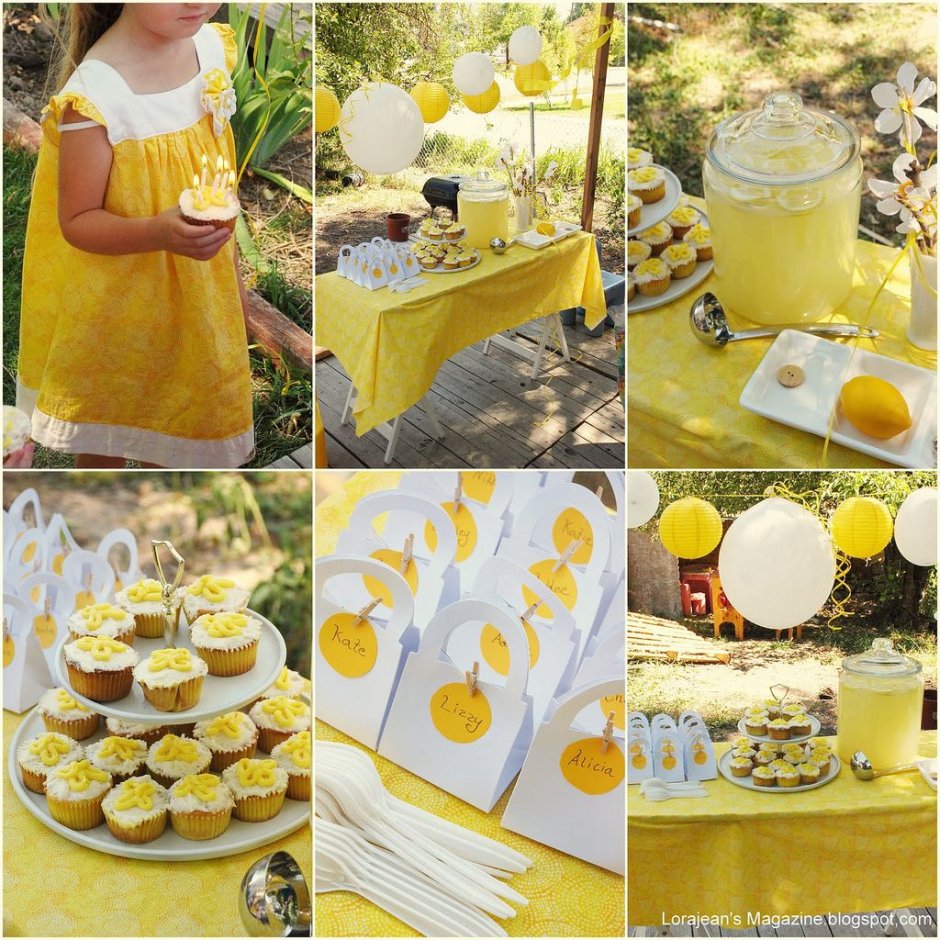 Празднование дня рождения ребенка в желтых тонах