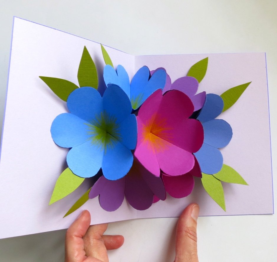 Объемная открытка цветы