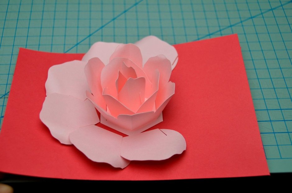 Оригами открытка с цветами